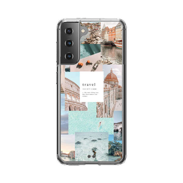 Travel Scenic Collage with Landmarks and Coastline Samsung Galaxy S21 Plus 5G Case