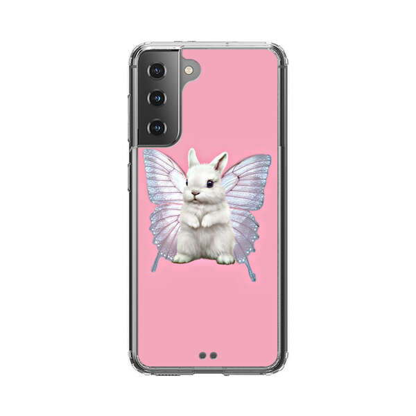 White Bunny with Butterfly Wings Samsung Galaxy S21 Plus 5G Case