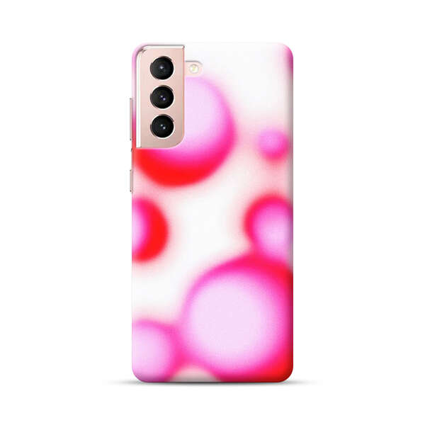 Abstract Pink and Red Blurry Circles Samsung Galaxy S21 Plus 5G Hard Case