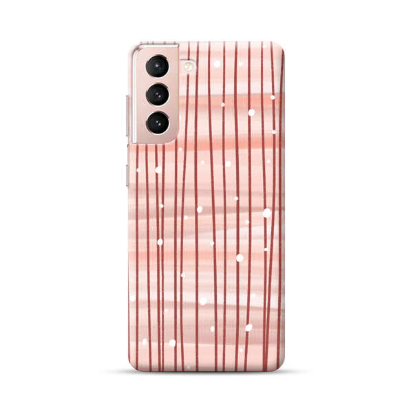 Abstract Vertical Lines Pink Pattern Samsung Galaxy S21 Plus 5G Hard Case