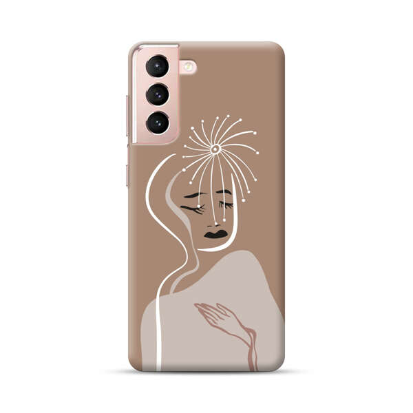 Artistic Abstract Portrait with Serene Face Samsung Galaxy S21 Plus 5G Hard Case