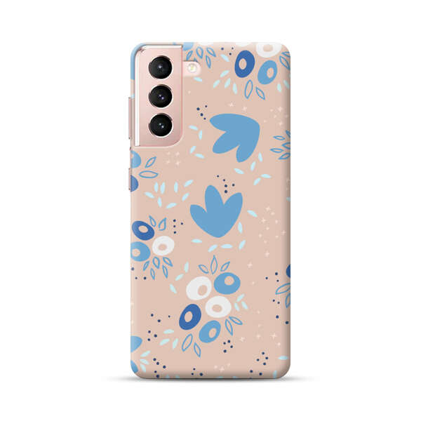 Blue Floral Pattern Samsung Galaxy S21 Plus 5G Hard Case