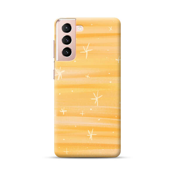 Bright Orange Star Pattern Samsung Galaxy S21 Plus 5G Hard Case