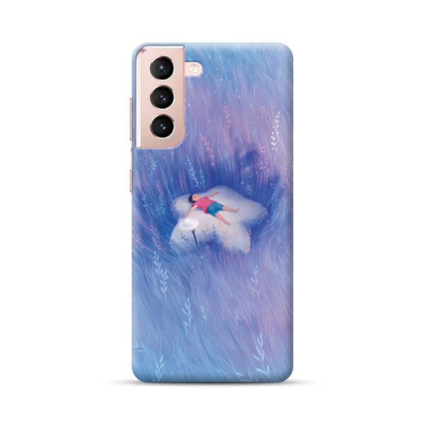 Child Relaxing in Dreamy Field Samsung Galaxy S21 Plus 5G Hard Case