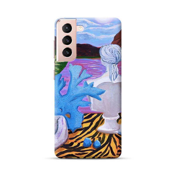 Classical Statues and Tropical Plants by the Ocean Samsung Galaxy S21 Plus 5G Hard Case