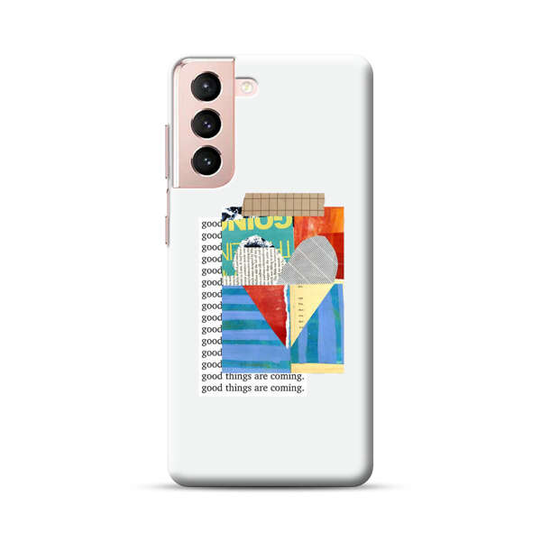 Colorful Abstract Collage with Geometric Shapes Samsung Galaxy S21 Plus 5G Hard Case