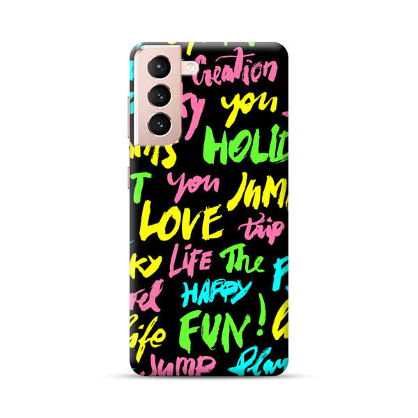 Colorful Positive Motivational Words Pattern Samsung Galaxy S21 Plus 5G Hard Case