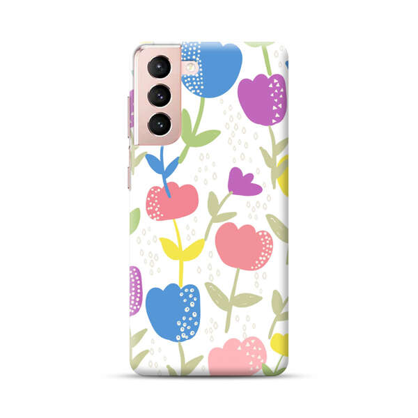 Colorful Tulip Floral Pattern Samsung Galaxy S21 Plus 5G Hard Case