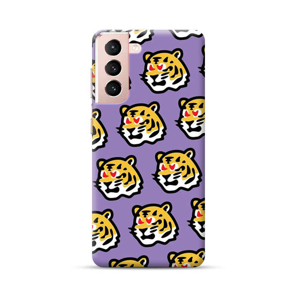 Cute Tiger with Heart Eyes Pattern Samsung Galaxy S21 Plus 5G Hard Case