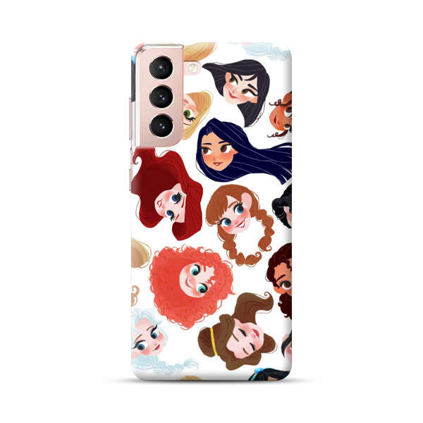 Diverse Animated Girl Faces Samsung Galaxy S21 Plus 5G Hard Case