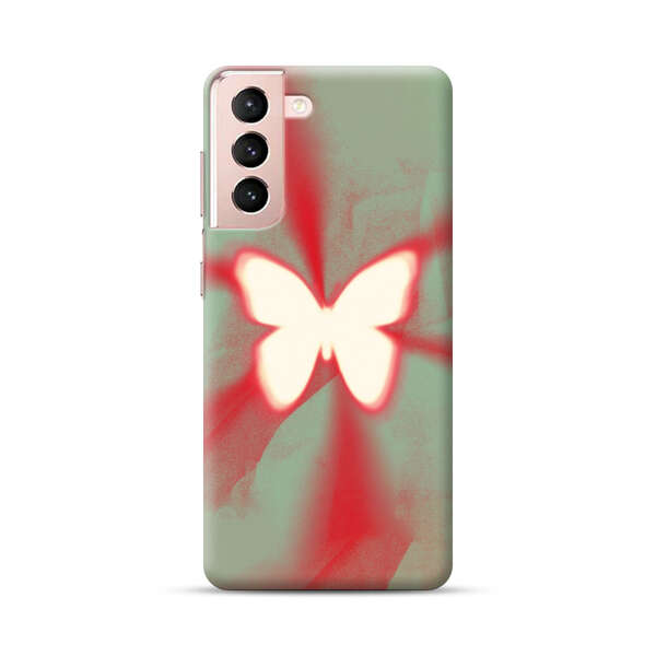 Glowing White Butterfly Abstract Radiant Design Samsung Galaxy S21 Plus 5G Hard Case