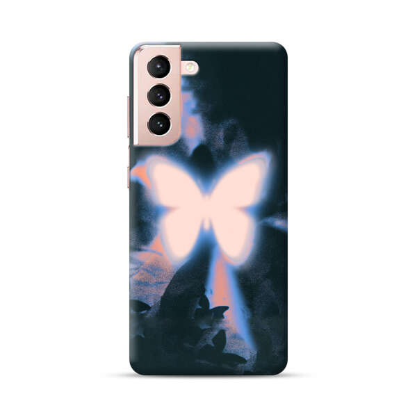 Glowing White Butterfly Samsung Galaxy S21 Plus 5G Hard Case