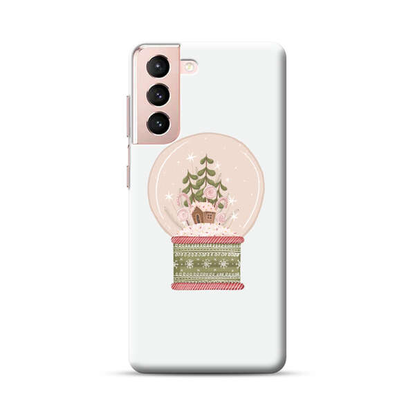 Holiday Snow Globe with Gingerbread House Samsung Galaxy S21 Plus 5G Hard Case