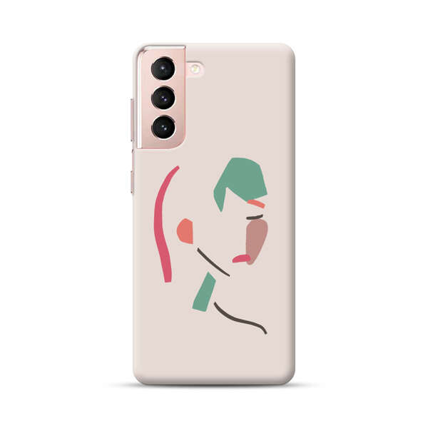 Minimalist Abstract Line Art Woman Face Samsung Galaxy S21 Plus 5G Hard Case