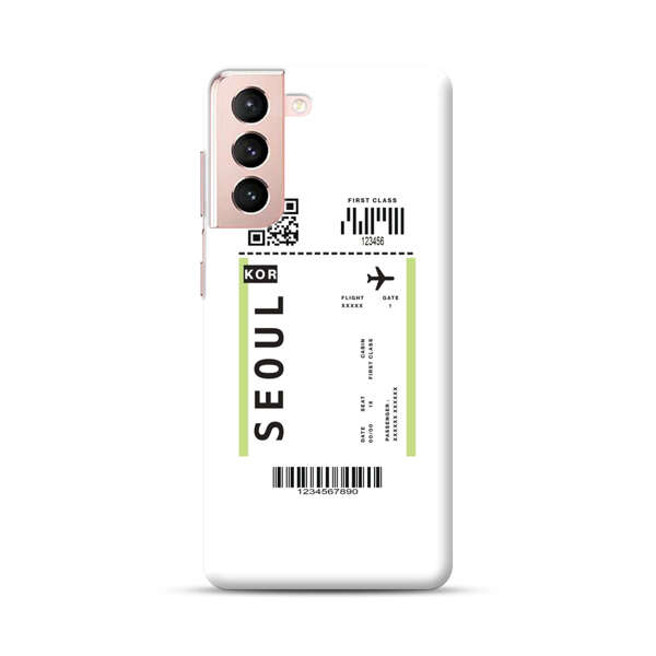 Minimalist Seoul Boarding Pass Samsung Galaxy S21 Plus 5G Hard Case