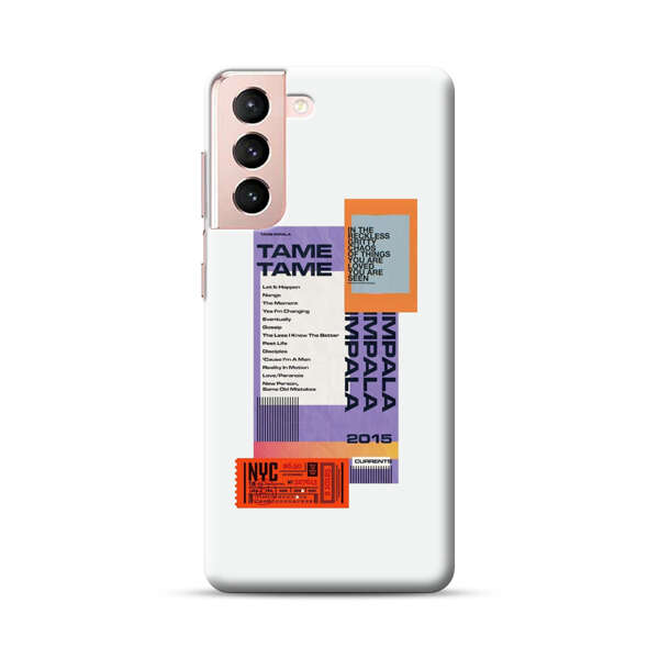 Modern Graphic Collage with Typography and Ticket Elements Samsung Galaxy S21 Plus 5G Hard Case
