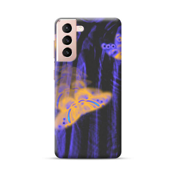 Neon Glowing Butterflies Samsung Galaxy S21 Plus 5G Hard Case