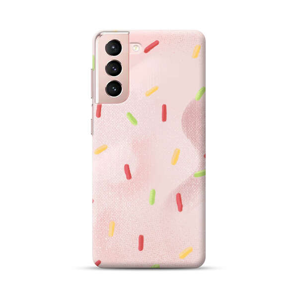Pastel Pink Sprinkles Pattern Samsung Galaxy S21 Plus 5G Hard Case