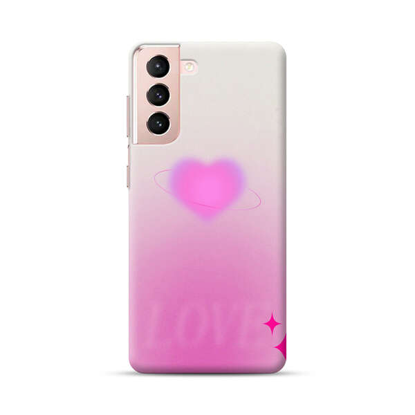 Pink Glowing Heart Love Sparkle Samsung Galaxy S21 Plus 5G Hard Case