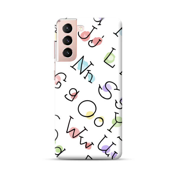 Playful Alphabet Pattern with Colorful Letters Samsung Galaxy S21 Plus 5G Hard Case