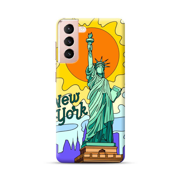 Statue of Liberty New York Artistic Sun Samsung Galaxy S21 Plus 5G Hard Case