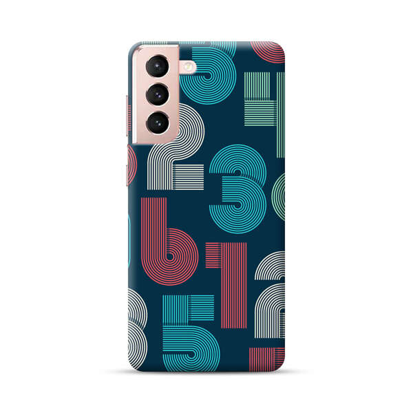 Vibrant Seamless Pattern of Colorful Stylized Numbers Samsung Galaxy S21 Plus 5G Hard Case