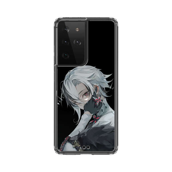 Anime Character with Silver Hair and Dark Feathers Samsung Galaxy S21 Ultra 5G Case
