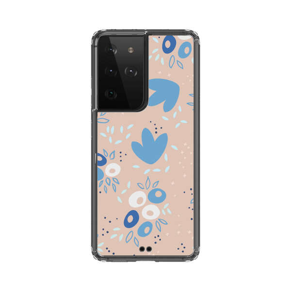 Blue Floral Pattern Samsung Galaxy S21 Ultra 5G Case