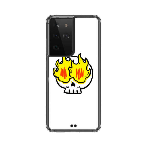Cartoon Skull with Flames Samsung Galaxy S21 Ultra 5G Case