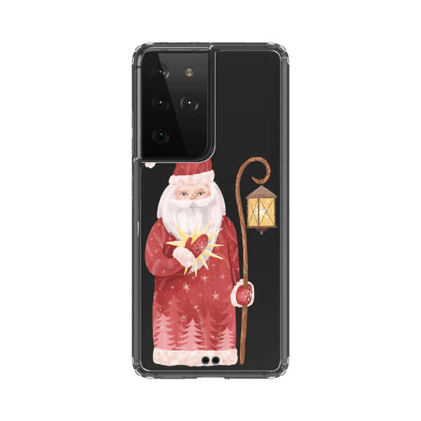 Charming Santa Claus Holding Glowing Heart and Lantern Samsung Galaxy S21 Ultra 5G Case