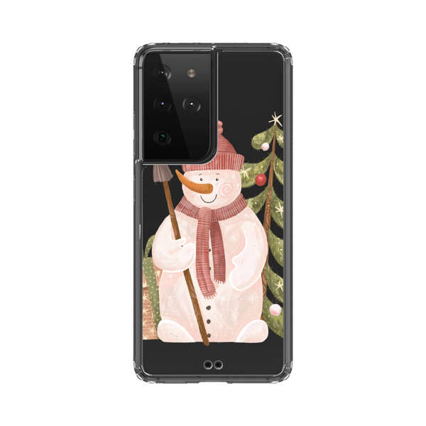 Charming Winter Snowman Illustration Samsung Galaxy S21 Ultra 5G Case