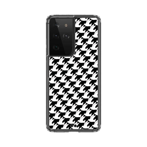 Classic Black and White Houndstooth Pattern Samsung Galaxy S21 Ultra 5G Case