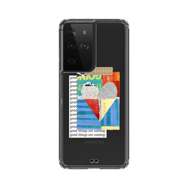 Colorful Abstract Collage with Geometric Shapes Samsung Galaxy S21 Ultra 5G Case