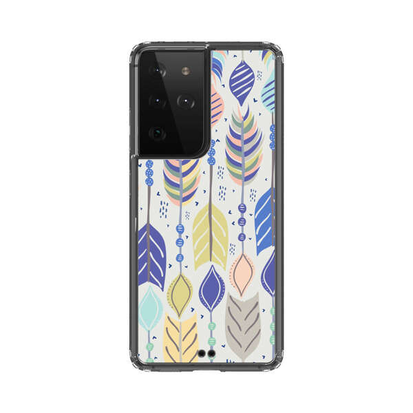 Colorful Feathers Pattern Pastel Samsung Galaxy S21 Ultra 5G Case
