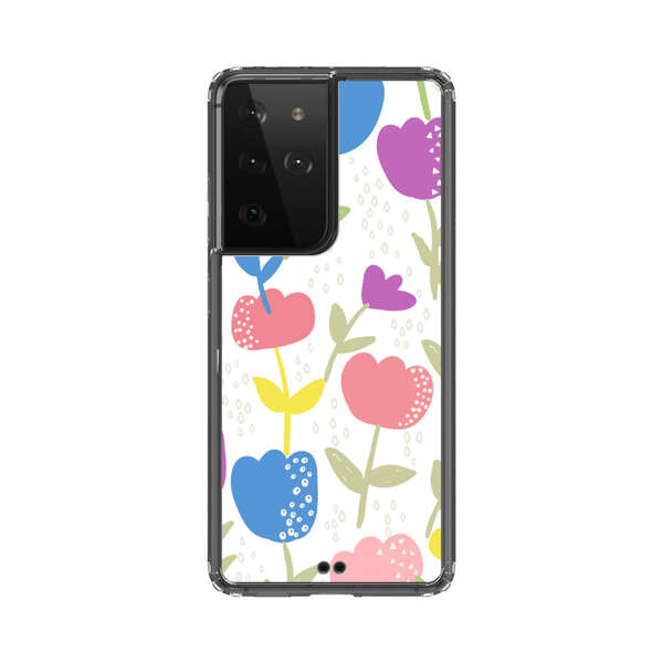 Colorful Tulip Floral Pattern Samsung Galaxy S21 Ultra 5G Case
