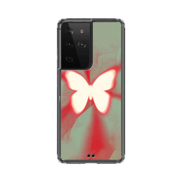 Glowing White Butterfly Abstract Radiant Design Samsung Galaxy S21 Ultra 5G Case
