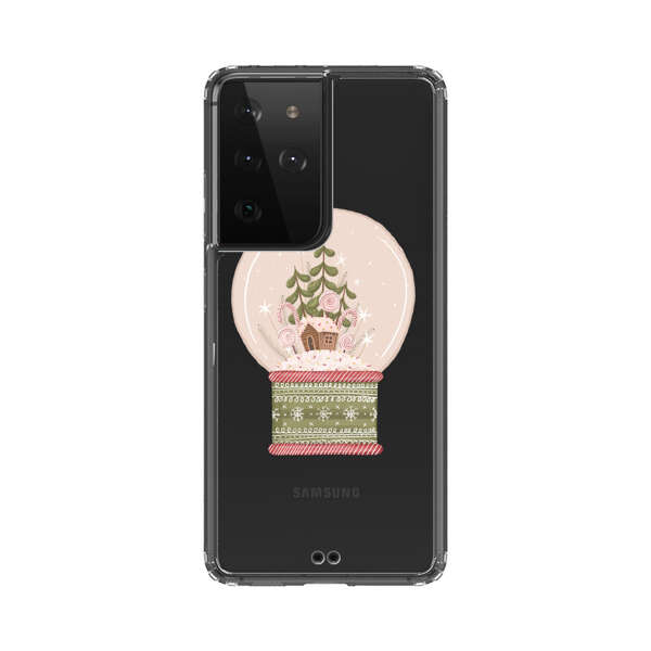 Holiday Snow Globe with Gingerbread House Samsung Galaxy S21 Ultra 5G Case