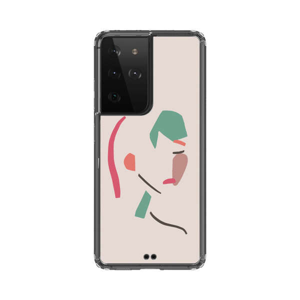 Minimalist Abstract Line Art Woman Face Samsung Galaxy S21 Ultra 5G Case