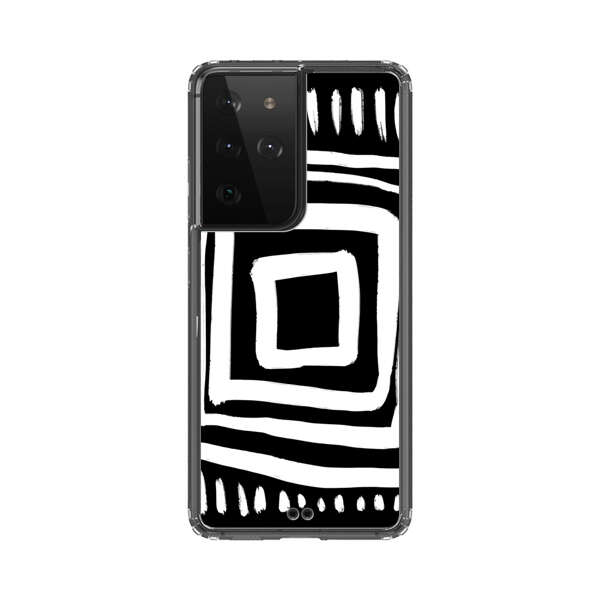 Minimalist Geometric Black and White Design Samsung Galaxy S21 Ultra 5G Case