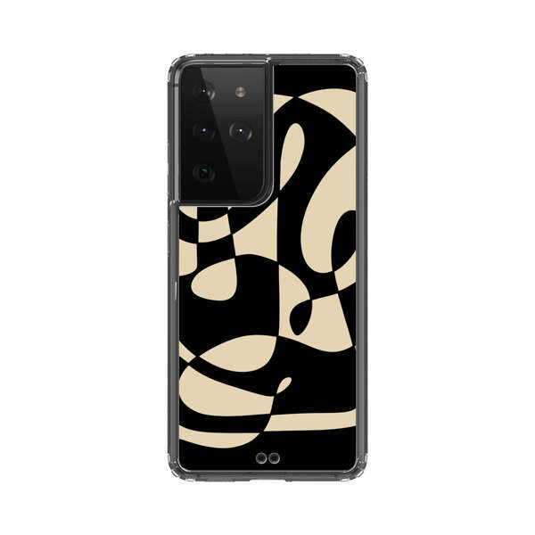 Modern Abstract Beige and Black Geometry Samsung Galaxy S21 Ultra 5G Case
