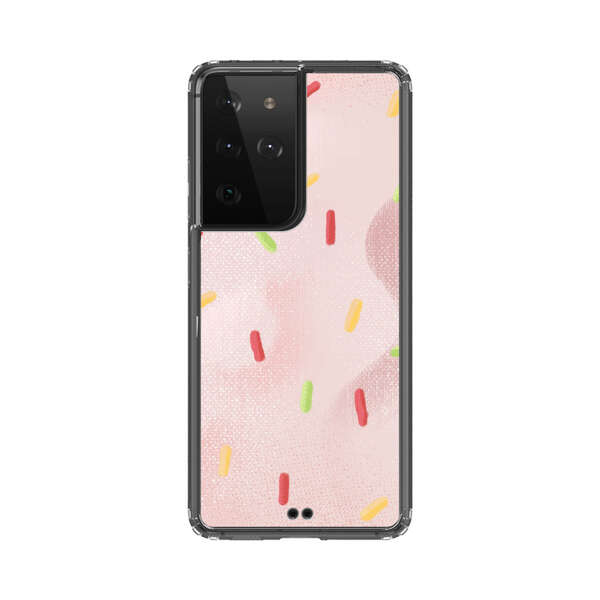 Pastel Pink Sprinkles Pattern Samsung Galaxy S21 Ultra 5G Case