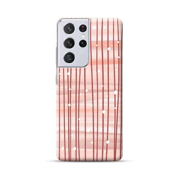 Abstract Vertical Lines Pink Pattern Samsung Galaxy S21 Ultra 5G Hard Case