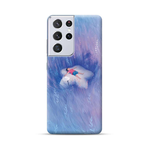 Child Relaxing in Dreamy Field Samsung Galaxy S21 Ultra 5G Hard Case