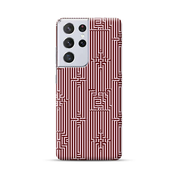 Intricate Geometric Striped Pattern Samsung Galaxy S21 Ultra 5G Hard Case