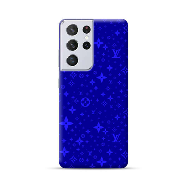 Luxury Blue Designer Pattern Samsung Galaxy S21 Ultra 5G Hard Case