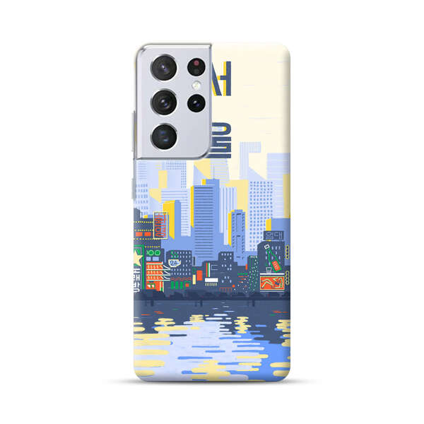 Modern City Skyline Reflection Samsung Galaxy S21 Ultra 5G Hard Case