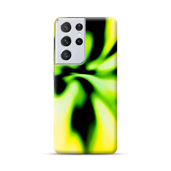 Vibrant Abstract Green and Yellow Swirl Samsung Galaxy S21 Ultra 5G Hard Case