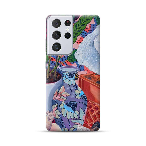Vibrant Still Life with Plants and Vase Samsung Galaxy S21 Ultra 5G Hard Case