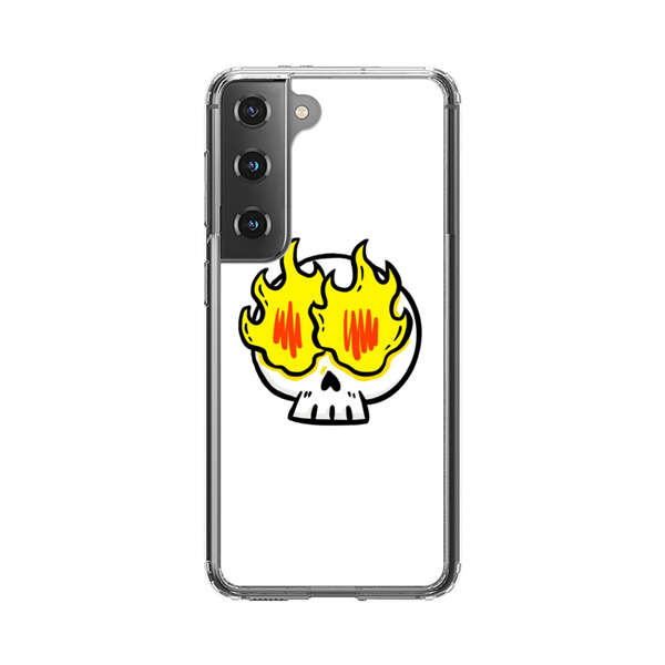 Cartoon Skull with Flames Samsung Galaxy S22 5G Case