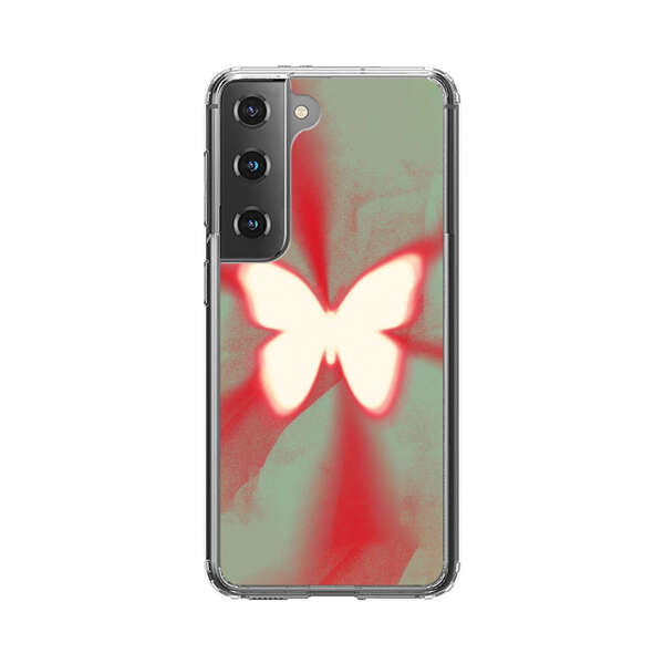Glowing White Butterfly Abstract Radiant Design Samsung Galaxy S22 5G Case